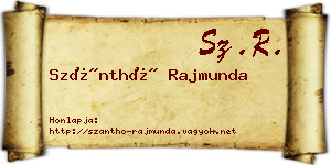 Szánthó Rajmunda névjegykártya